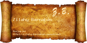 Zilahy Barnabás névjegykártya